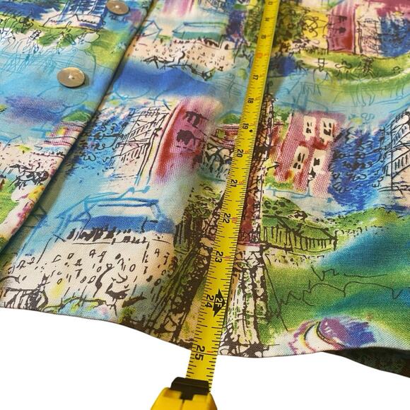 Coldwater Creek, Size Large, Colorful Paris Print Blazer, Linen Blend, Artsy - Picture 12 of 16